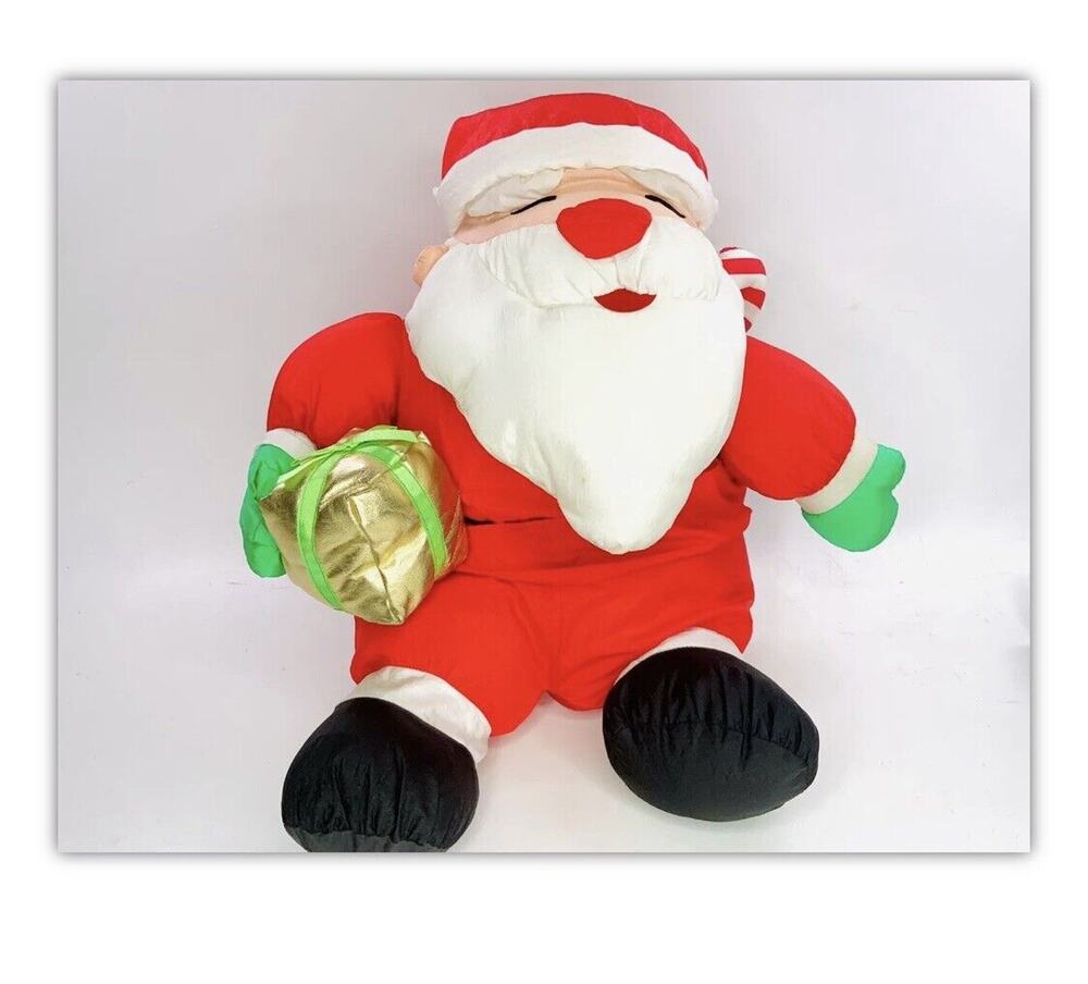 Vintage Santa Clause International Silver Company Plush Toy 24" Puffy Multicolor
